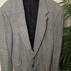 Gray Wool-Blend Sport Coat with Notched Lapels